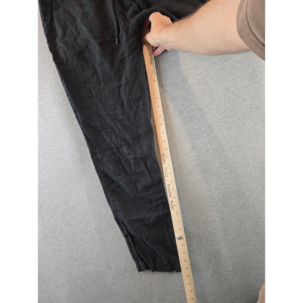 James Perse Pants Mens Small (1) Black 100% Linen Lightweight Minimalist MKO1370 - Picture 12 of 14